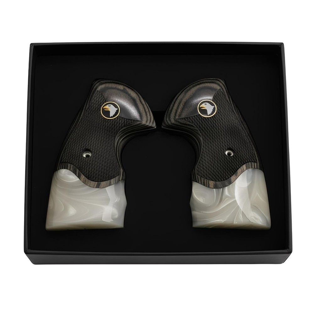 Colt Python Black Rosewood Grips Pearl Acrylic Screaming Eagle Medallion