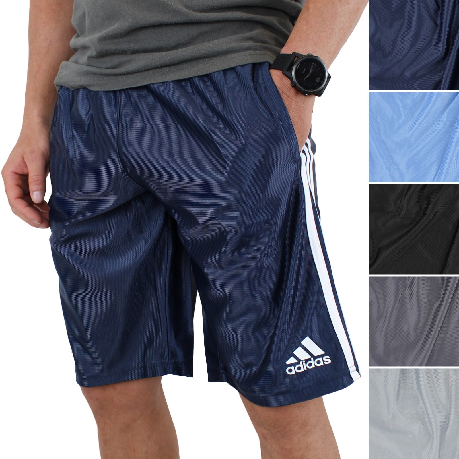 Adidas Men's Basketball Shorts, Dazzle Three Stripes 11" Slim Fit Activewear