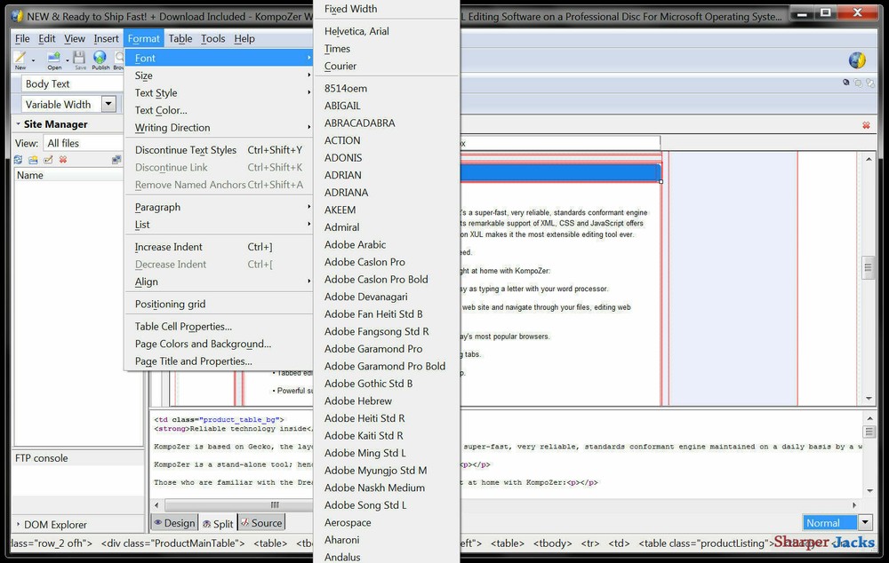 NEW & Fast Ship! KompoZer Website Developer / Designer HTML Editing Software PC