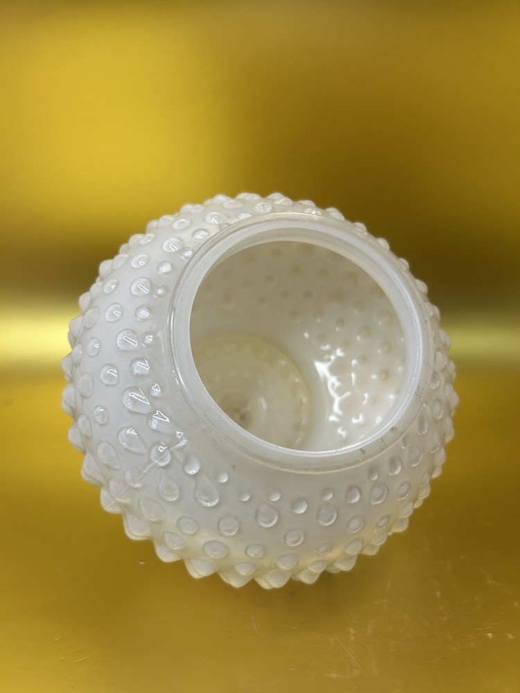 Vintage White Bumpy Glass Ceiling Light Fixture Shade Globe Replacement.