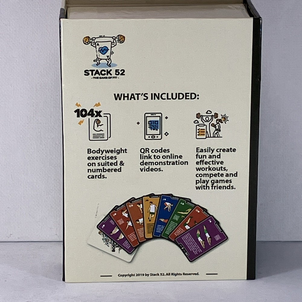 Stack 52 Bodyweight Exercise Workout 104 Playing Cards Mega Pack Mint Condition