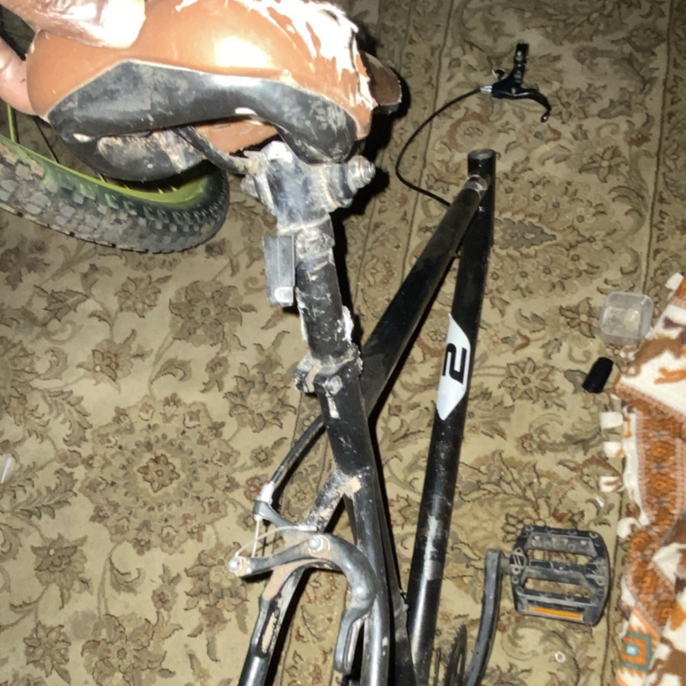 Black Steel Bicycle Frame