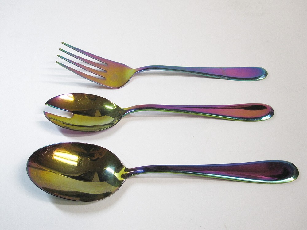 Cambridge CELESTE RAINBOW 3-PC Serving Set Stainless Spoons Fork