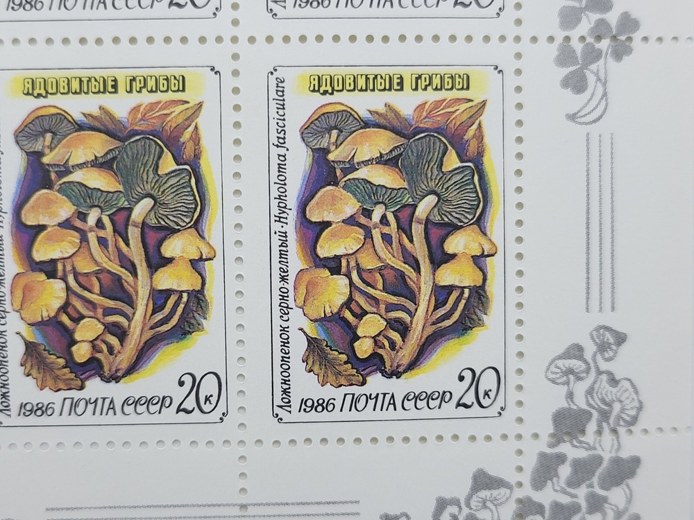 Vintage USSR Postage Stamps Poisonous Mushrooms USSR Various