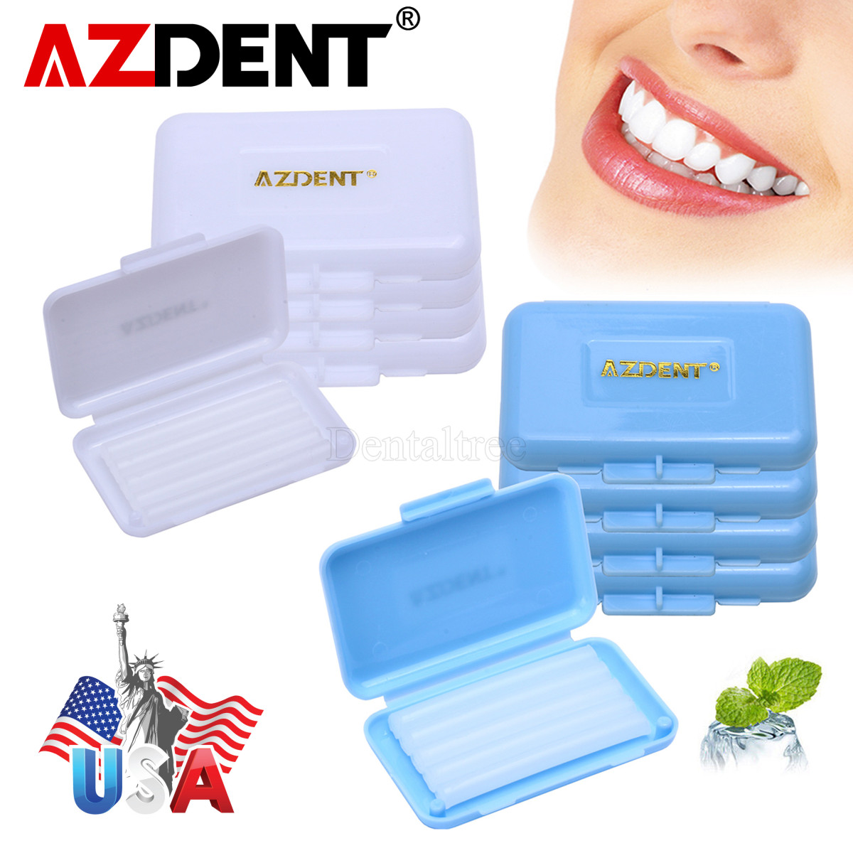 AZDENT Dental Orthodontic Wax for Relief Brackets Braces Gum Irritation 5pcs/box