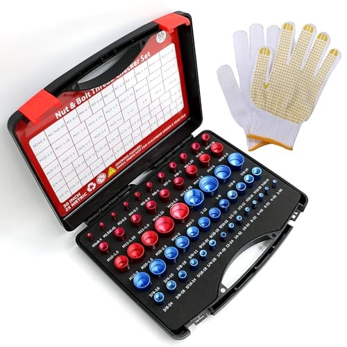 55PCS Thread Checker, Nut and Bolt Thread Checker Set (25 Metric & 30