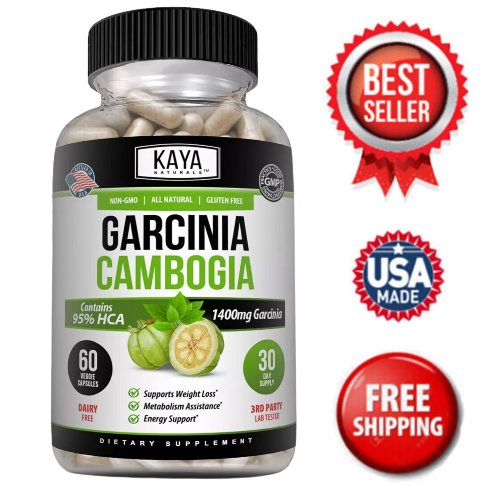 Garcinia Cambogia Extract, Premium Fat Burning 95% HCA, Natural Weight Loss