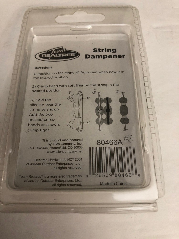 New in 1 Ea Pkg Team Realtree Compound Bow String Dampener, Increase Arrow Speed