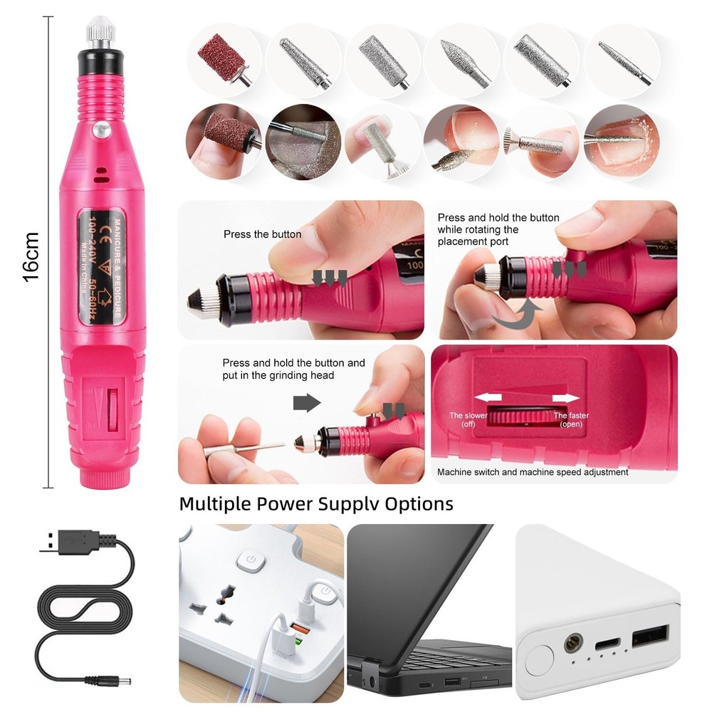 Acrylic Nail Kit with Drill & U V Light - Complete Starter Set for Beginners Wit