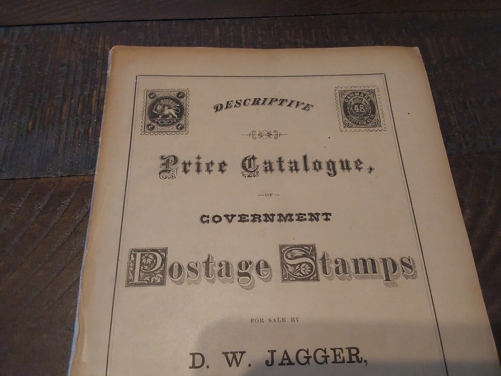 1874 D.W. Jagger Price Catalogue of Government Postage Stamps 6th Edition