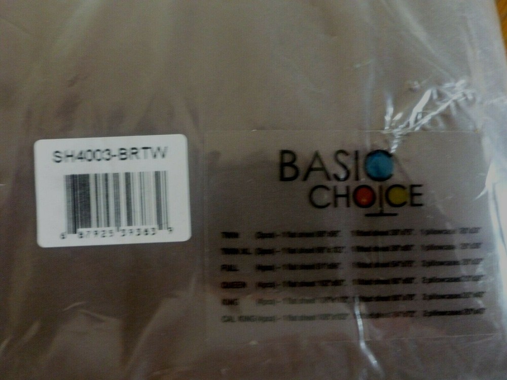 Basic Choice Solid Color(Black)Deep Pocket Twin Sheet Set, Easy Care Microfiber