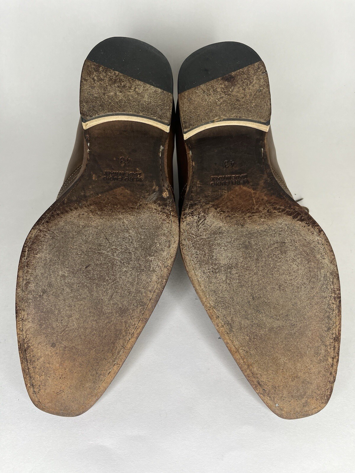 Jose Real Mens Sz 43 (US 10) Brown Leather Oxford Dress Shoes Hand Made In Italy