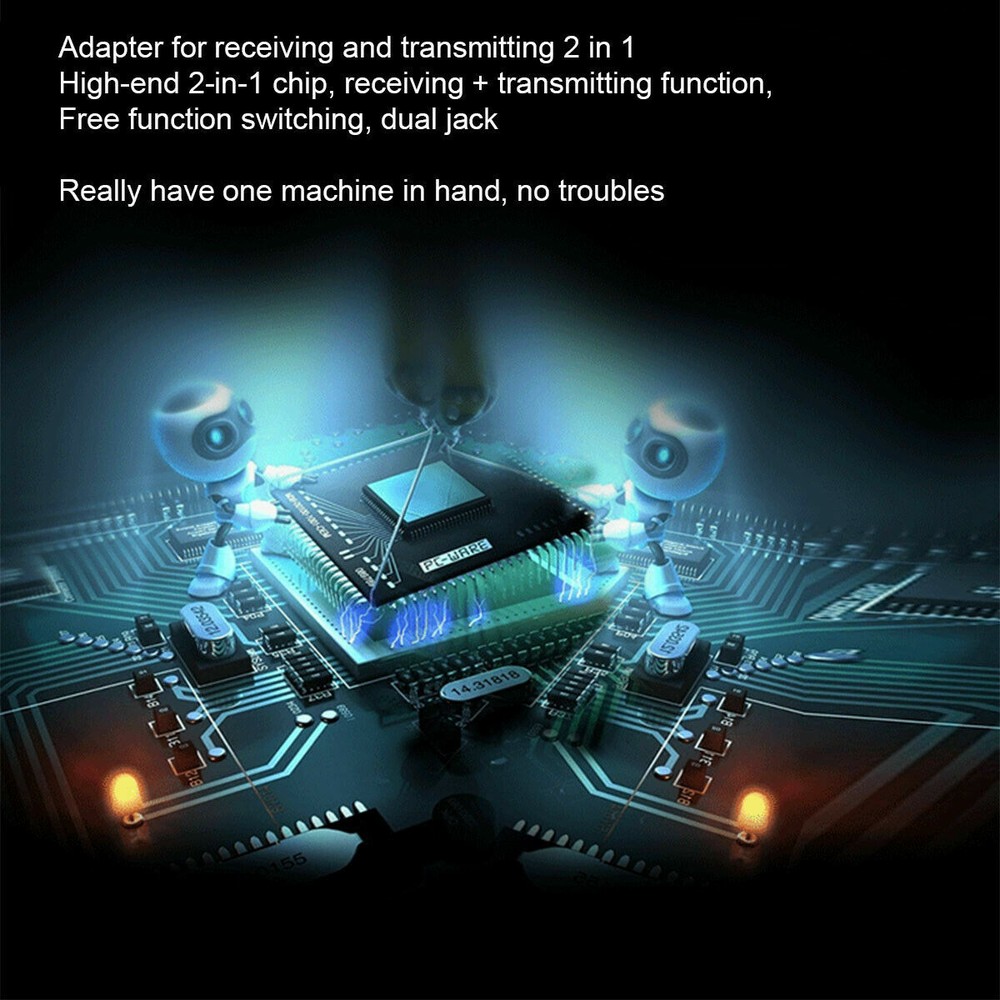 2 Pcs Bluetooth Transmitter&Receiver Wireless A2DP Home TV Stereo Audio Adapter