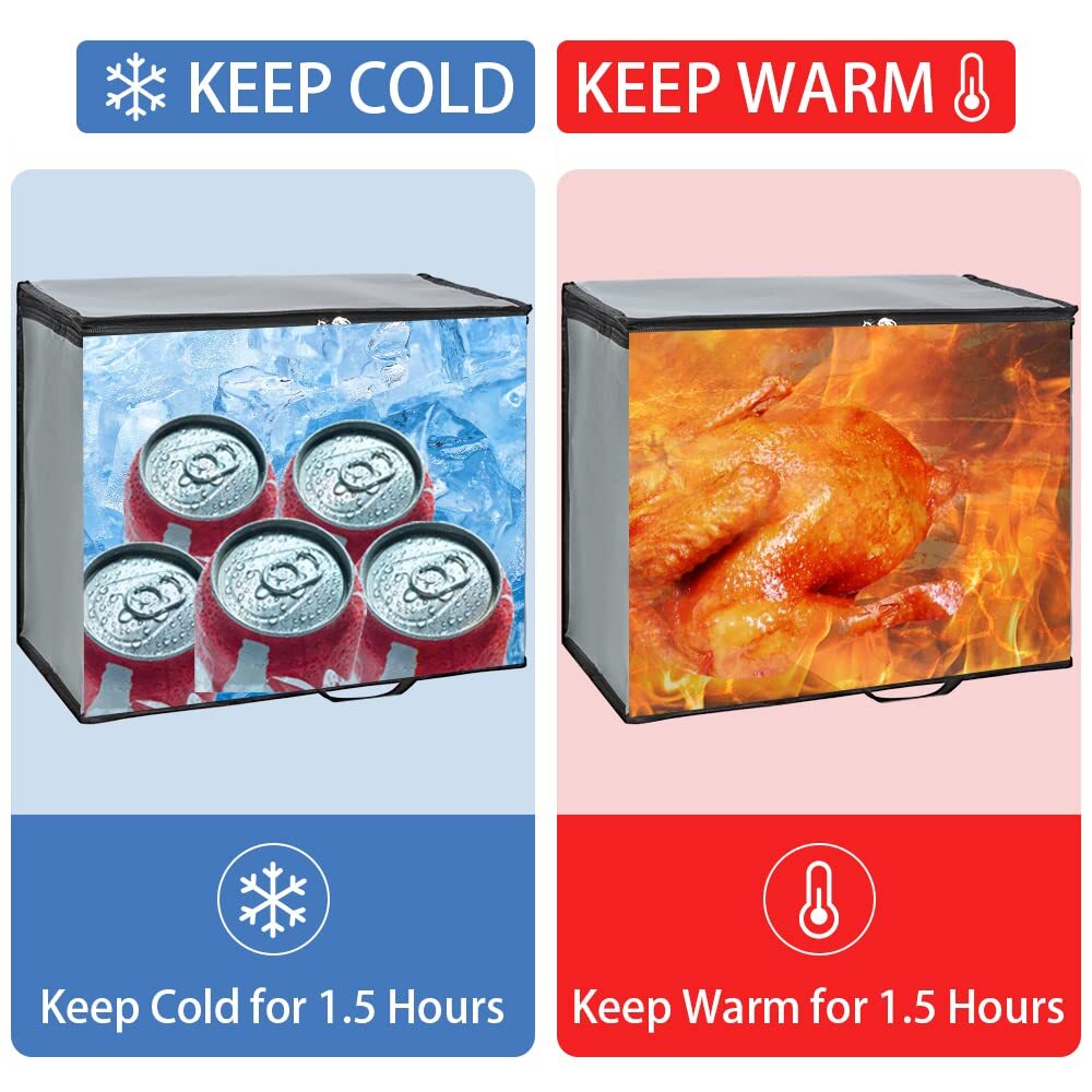 Insulated Grocery Bags Food Delivery Bags for Catering Shopping Tote Cooler Bags