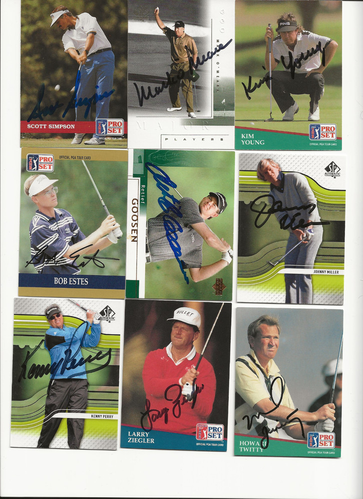 PGA   GOLF     9   CARD   AUTOGRAPHED   LOT
