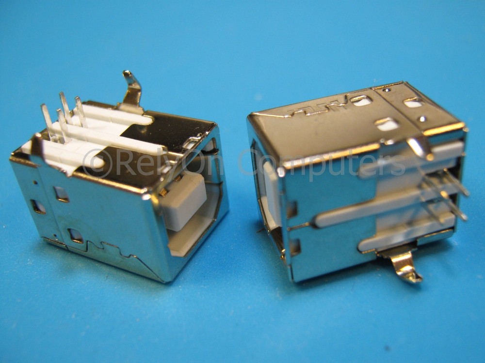 Two Type-B USB 2.0 Port Jack Connector Part Replacement for Printer Scanner PCB