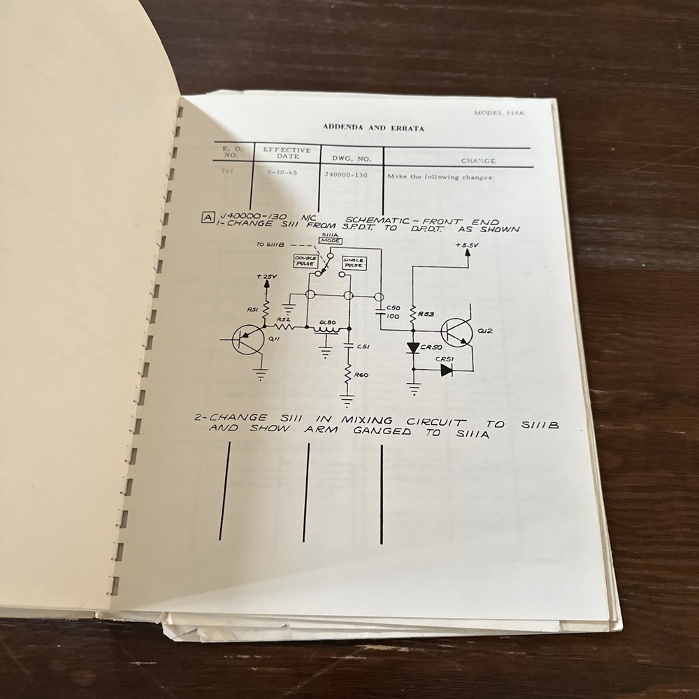Datapulse Model 110A Pulse Generator Operation & Maintenance Handbook 12/65