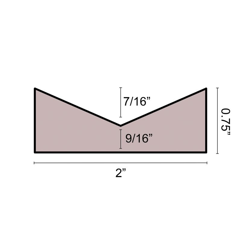 Concrete Countertop Edge Mold CEF 7010. Liners Edge Profile Form. 2" width