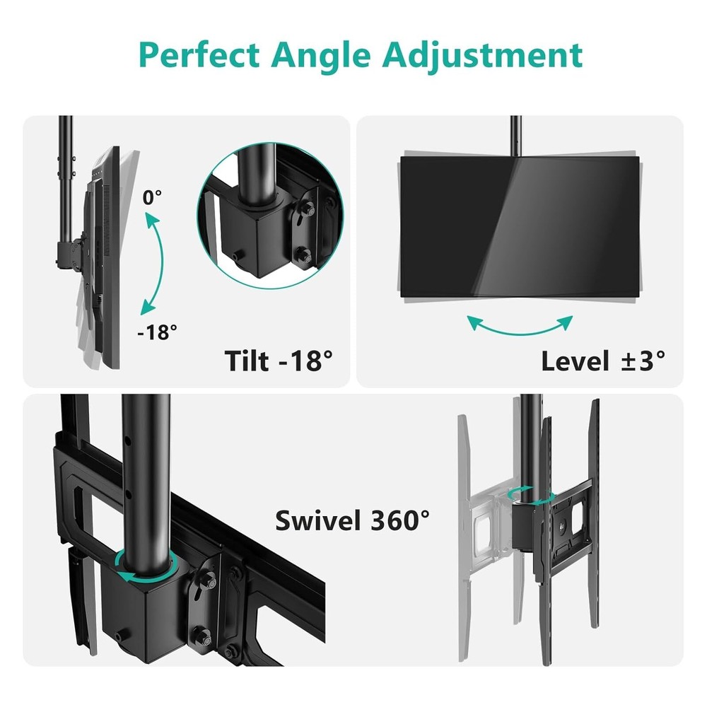 Ceiling Tv Mount Full Motion Adjustable Mount Bracket Fits Most Led Lcd Oled 4k