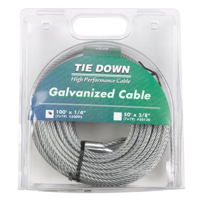Tie Down 50095 Galvanized Cable (Swagged Loop and Thimble, 1/4 Inch, 100 Foot