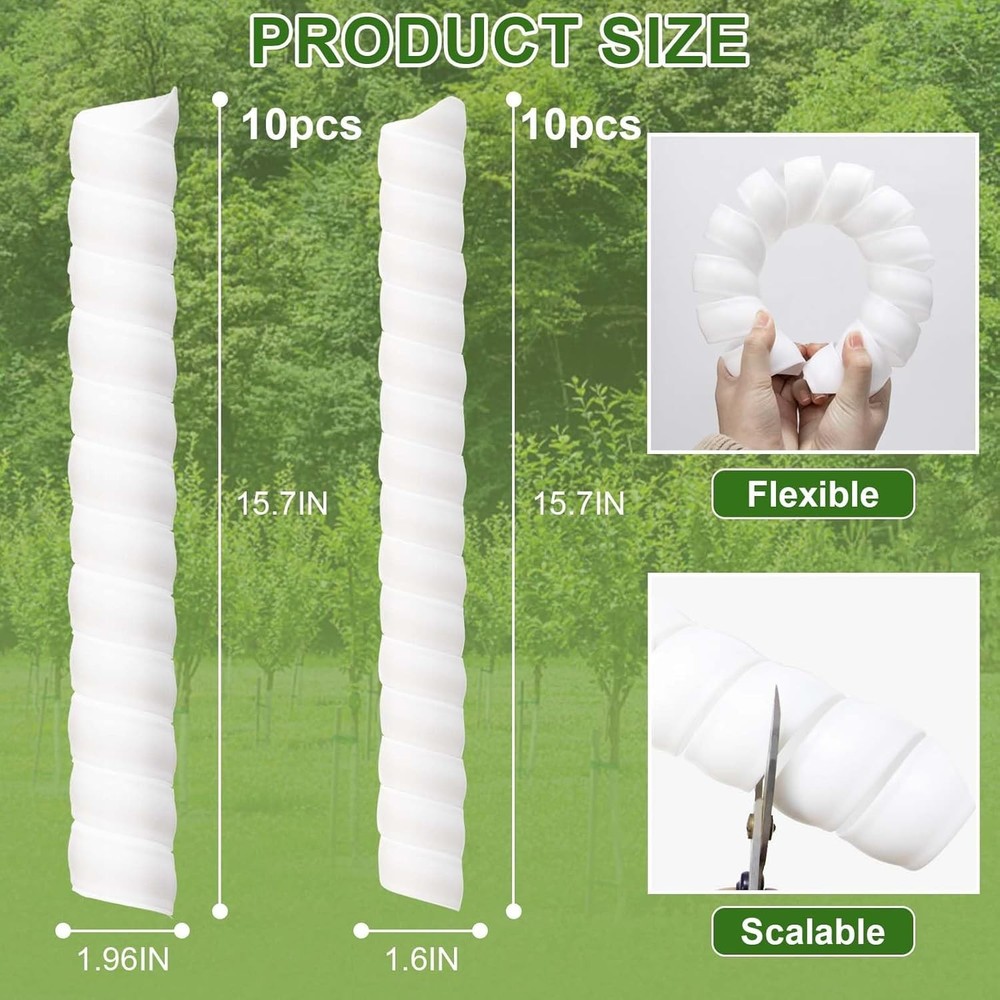 20 Pcs Tree Trunk Protector-2 Size Plastic Spiral Tree Guard Tree Trunk Prote