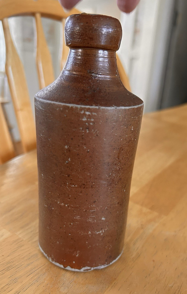 Antique Brown Stoneware Ale Beer Bottle