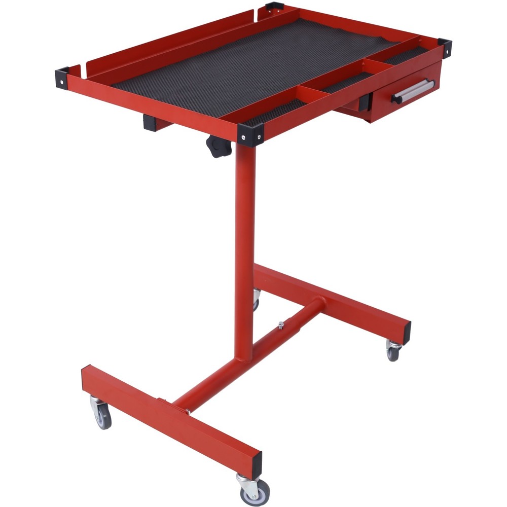Heavy Duty 220LBS Adjustable Tear Down Work Table with Drawer, Red