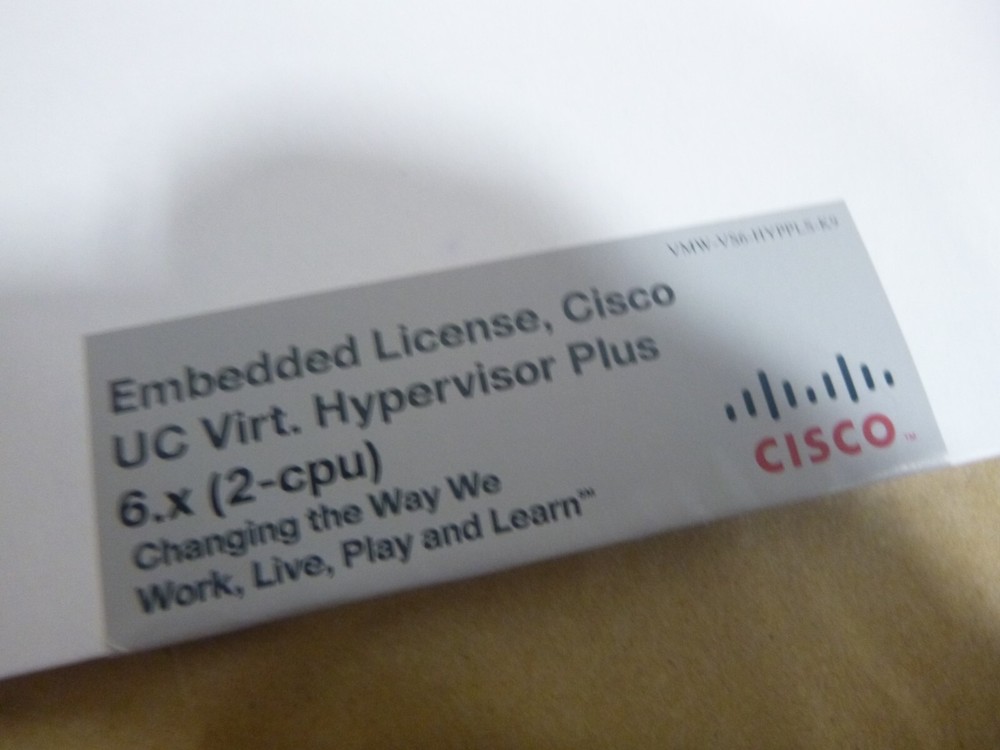 CISCO VMW-VS6-HYPPLS-K9 UC Virtual Hypervisor Plus 6.x (2-CPU) Embedded LICENSE