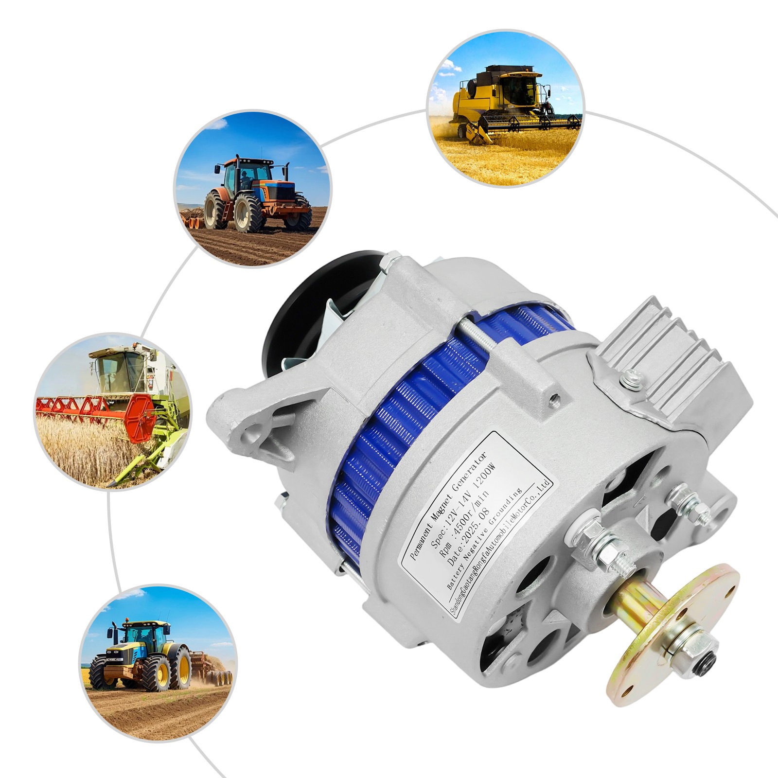 1200W 12V PMA Low Rpm Copper Permanent Magnet Alternator Synchronous Generator