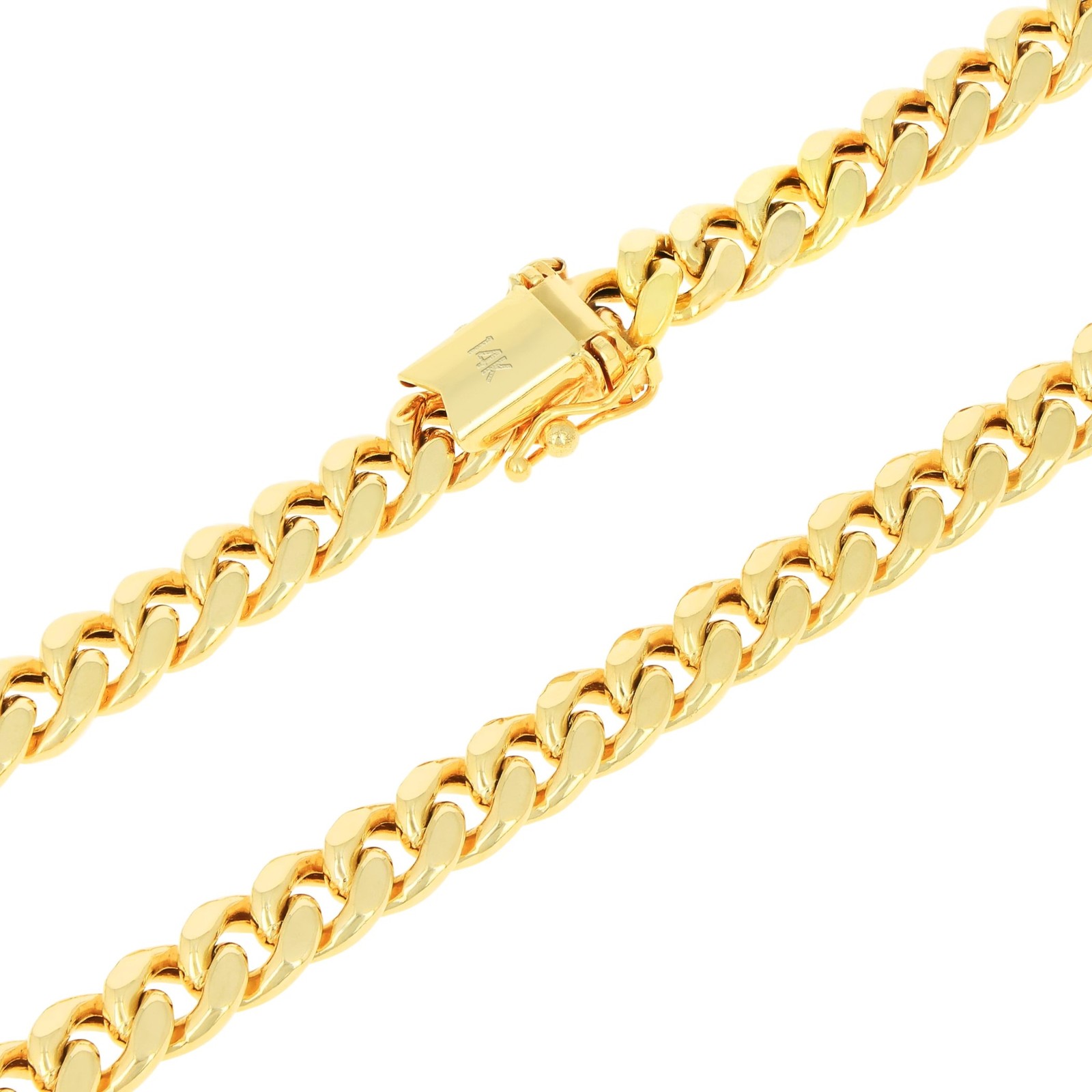 14K Yellow Gold 6.5mm Miami Cuban Link Chain Bracelet Mens Womens 7" 8" 9"