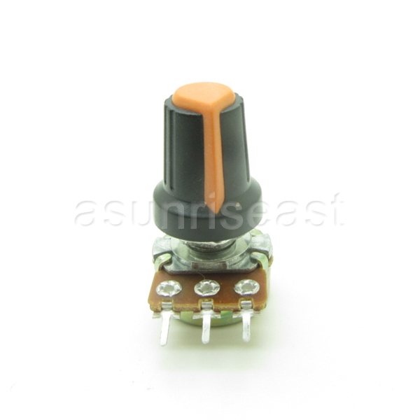 10 X 5K Ohm Linear Taper Potentiometer B5K Panel Pot + Orange Black Knob Cap