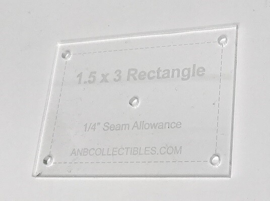 Acrylic 1.5" x 3" Rectangle Quilting Template