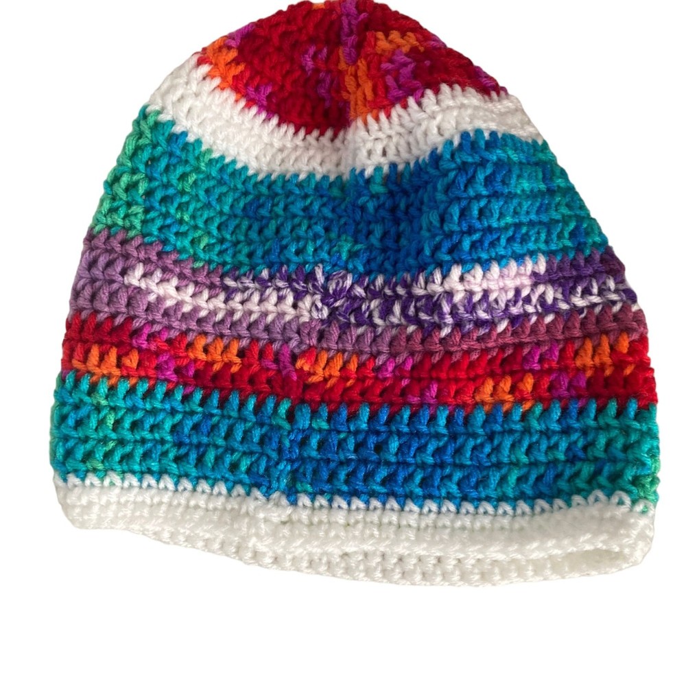 2 Hats Handmade Crochet Unisex Multicolored