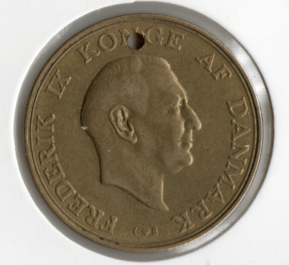 Coin Denmark 1 Krone 1957 KM837.2