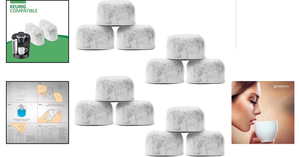 12-Pack Activated Charcoal Filters for Enhanced Keurig Coffee Experience
