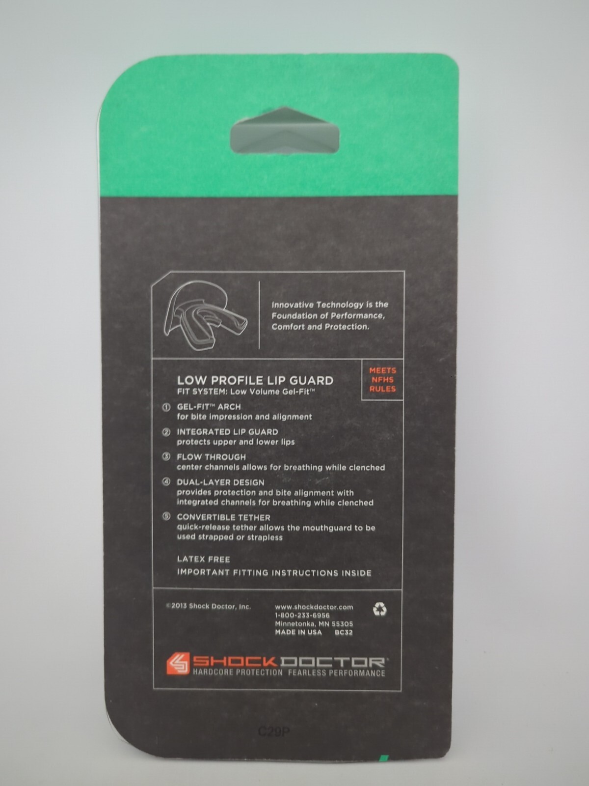 Shock Doctor Low Profile Lip Guard, Adult Gel-Fit Mouth Guard For Contact Sports