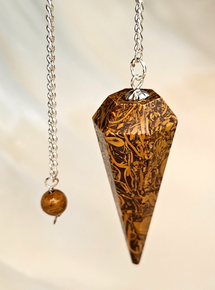 Miriam Jasper Pendulum Point Marium Dowser Calligraphy Stone Divination Tool