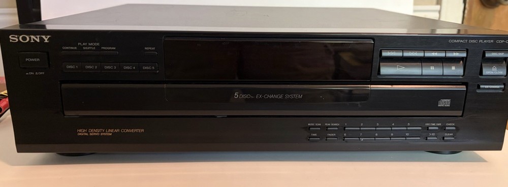 SONY CDP-C245 Five 5 Disc CD Player Used (WORKS TESTED - NO REMOTE)
