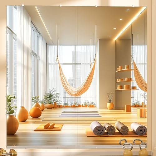 Home Gym Mirror, 79"x36" Each, 2-Pack Frameless Wall 79"x36" - 2PCS Silver