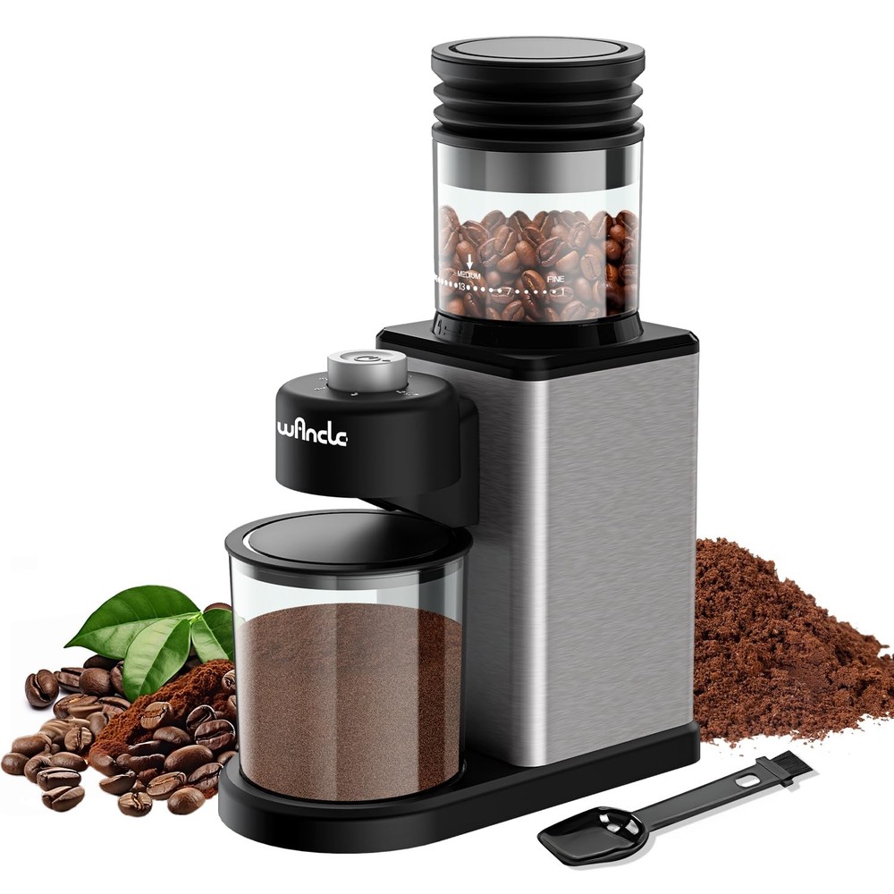 Conical Burr Coffee Grinder, Coffee Bean Grinder with Adjustable Grind Settin...