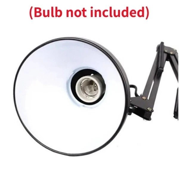 Metal Swing Arm Desk Lamp, Multi-Joint, Adjustable Arm, White Finish