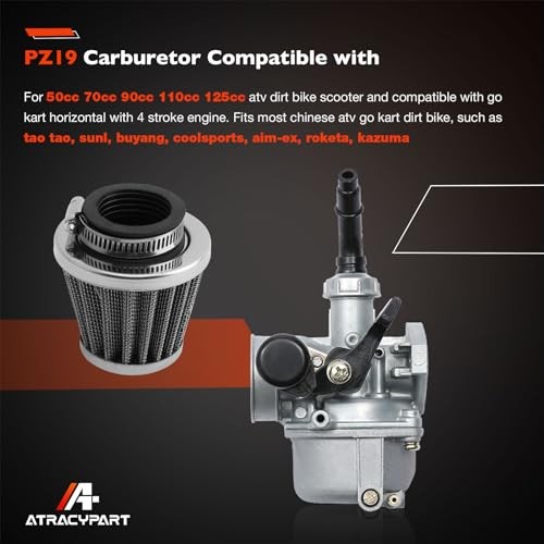 PZ19 Carburetor Compatible with 50cc 70cc Carburetor with Throttle Handle Grips
