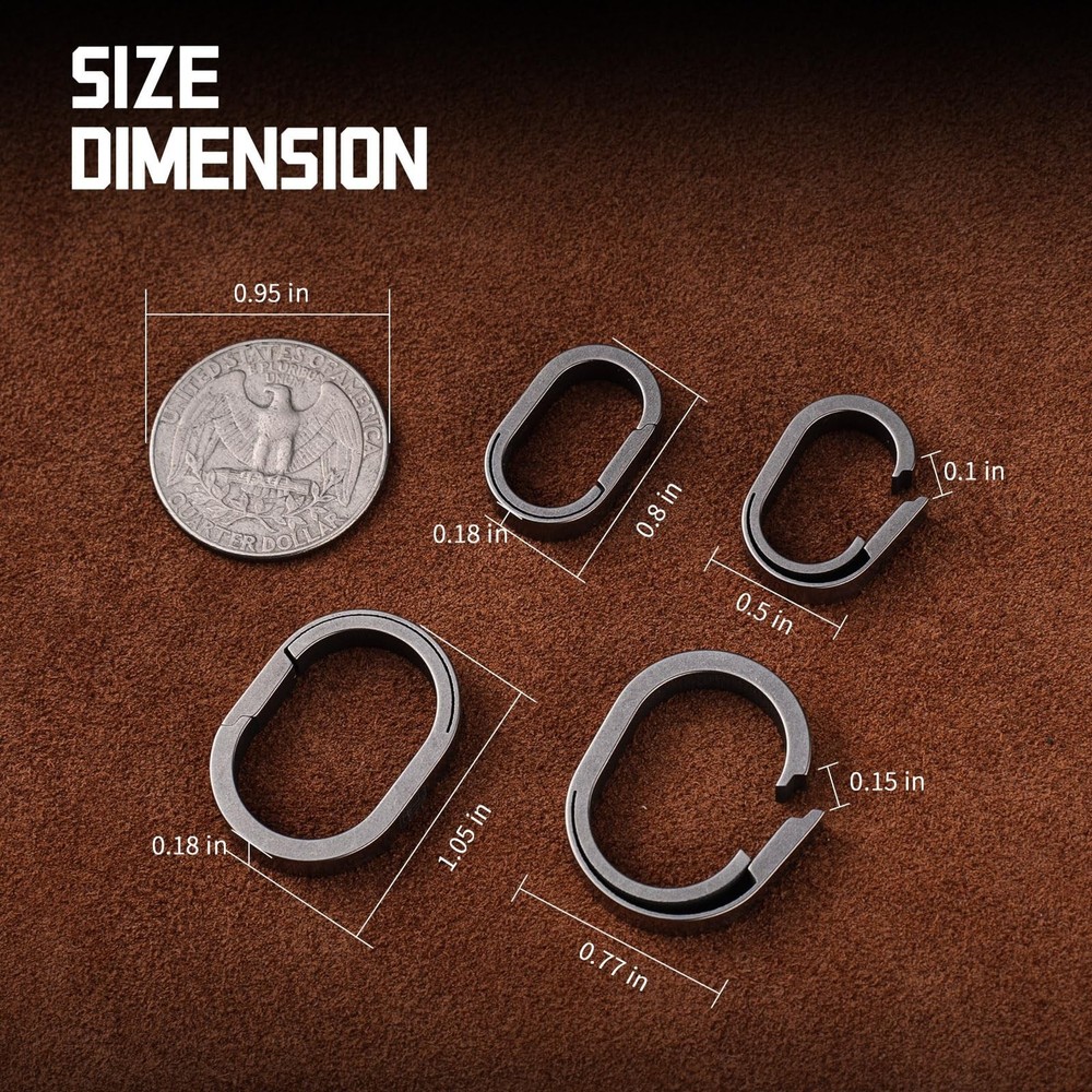 FEGVE Titanium Small Key Chain Rings, Quick Release Connecting Keychain Mini ...