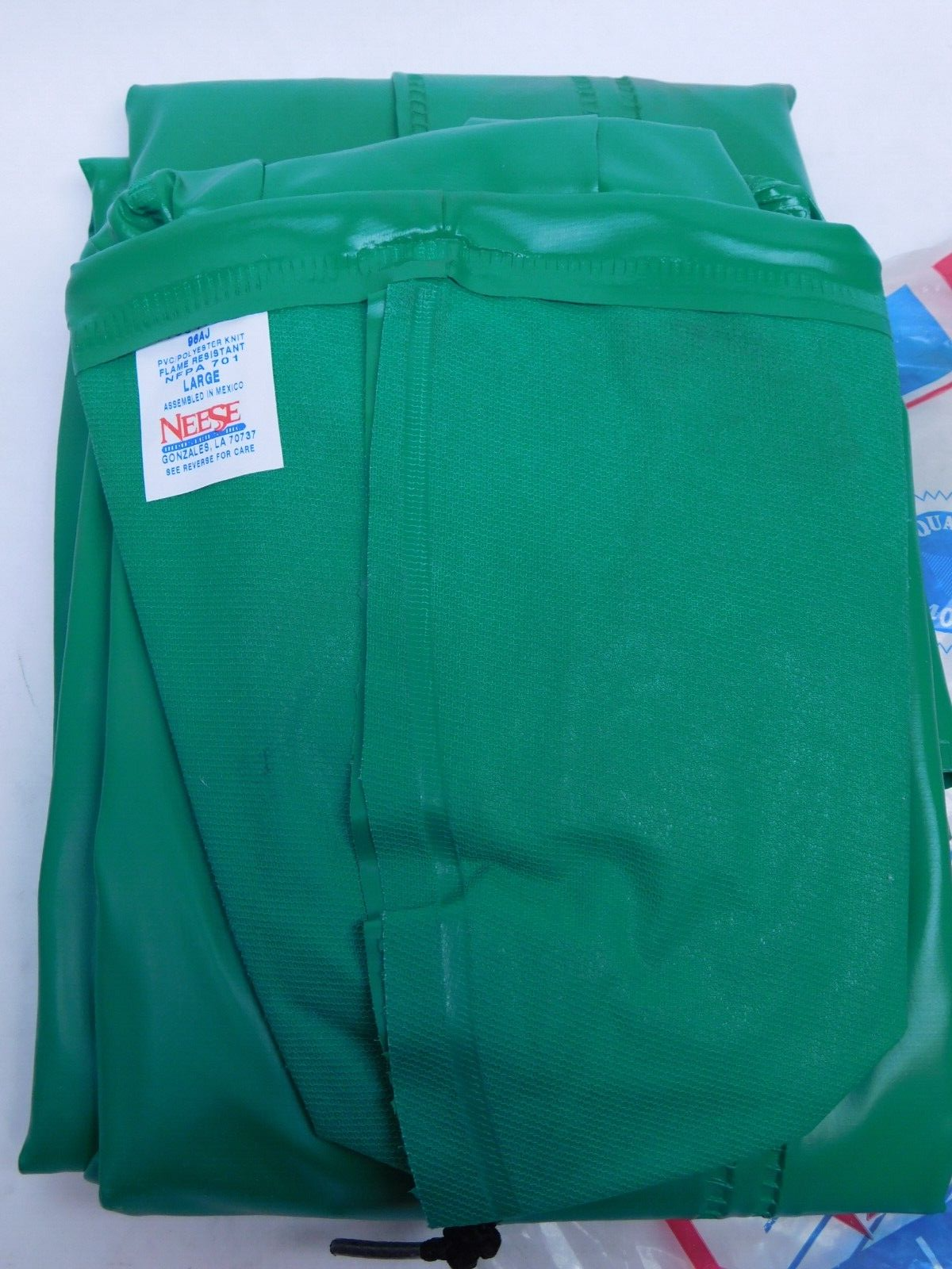 Neese 96-AJ GREEN Flame Resistant PVC/Polyester Chem Shield Jacket with Hood (HR