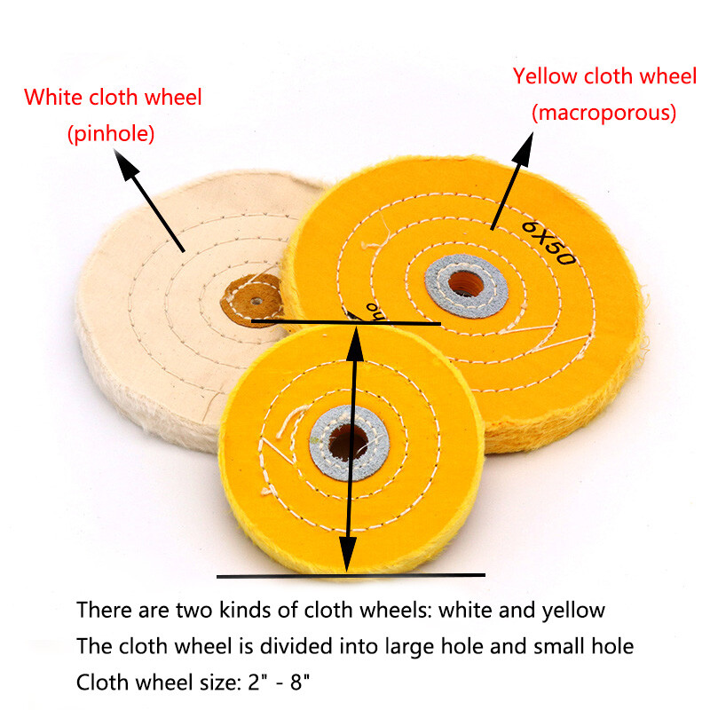 2" 3" 4" - 8" Buffing Soft Polishing Cloth Buffer Polish Wheel for Bench Grinder