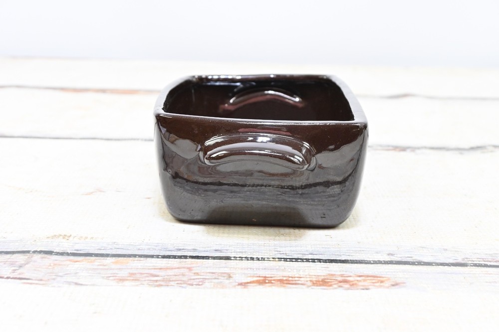 Vintage . Beautiful Brown Pottery Casserole Rectangular Taiwan