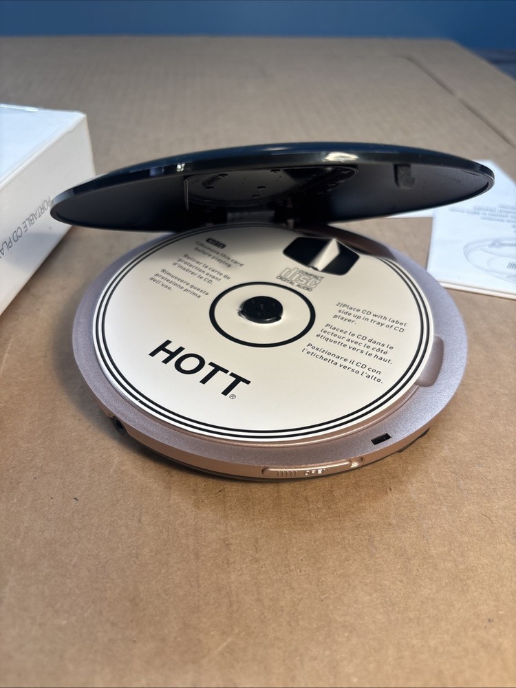 HOTT CD611T Portable CD Player - LCD Display Wireless, Bluetooth - Black