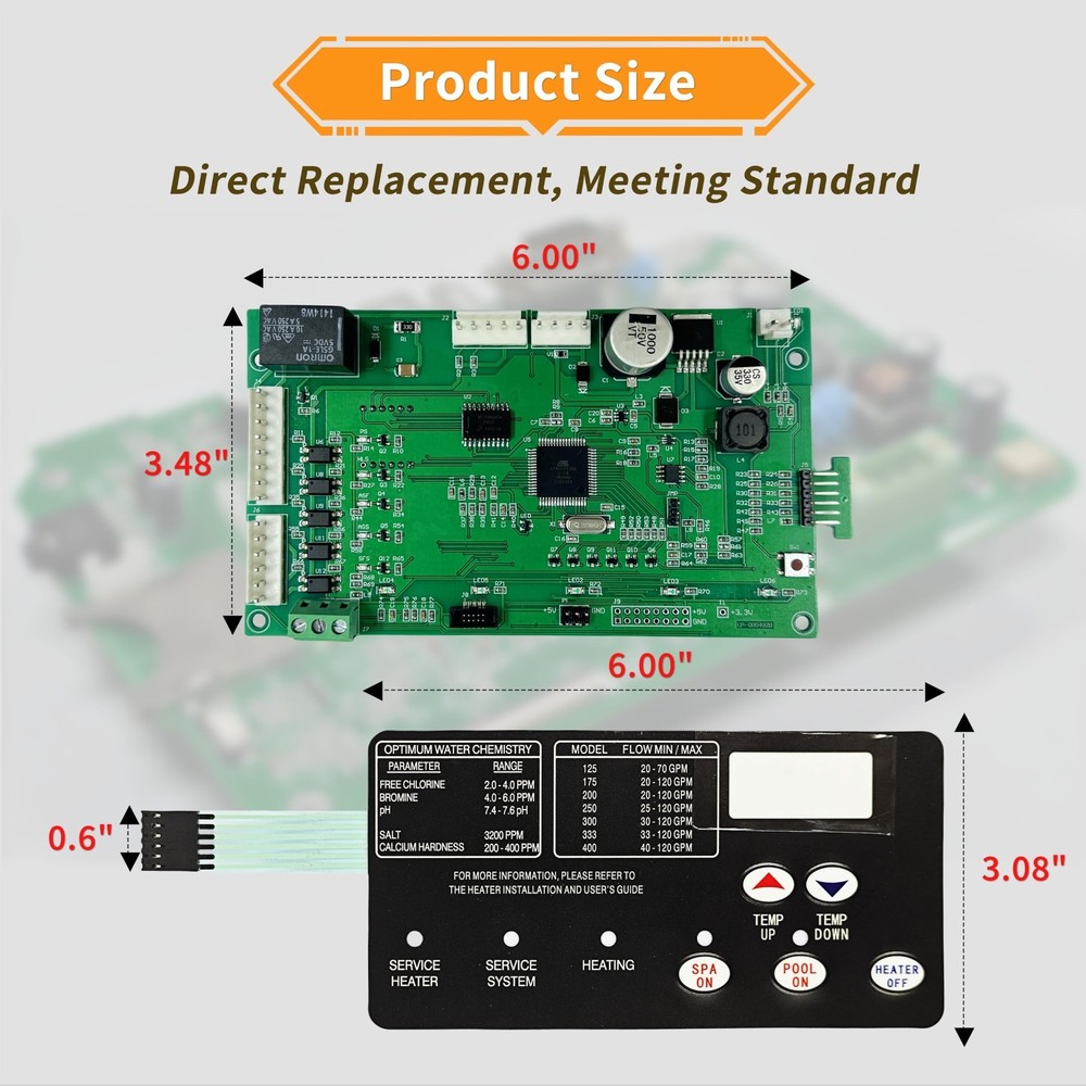 42002-0007S Control Board Kit Replacement for Most Pentair MasterTemp Sta-Rite M