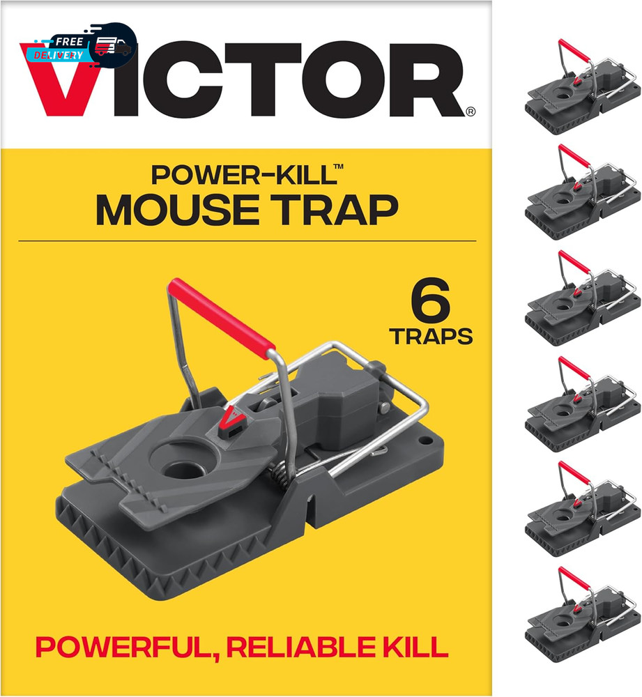 Power-Kill Humane Mouse Traps M393SSR - 6 Easy Set, Reusable, Power-Kill  Mouse