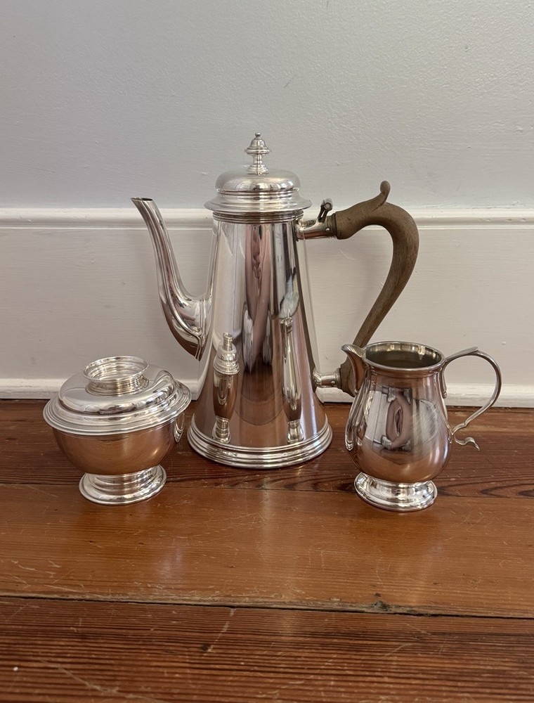 Williamsburg Stieff Silver Plated Tea coffee Service Set Restoration Vintage